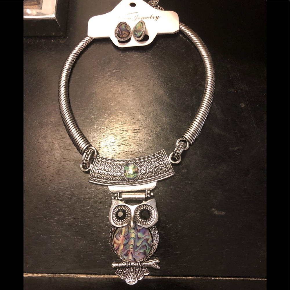 New Woman's Silver Necklace & Earring Set